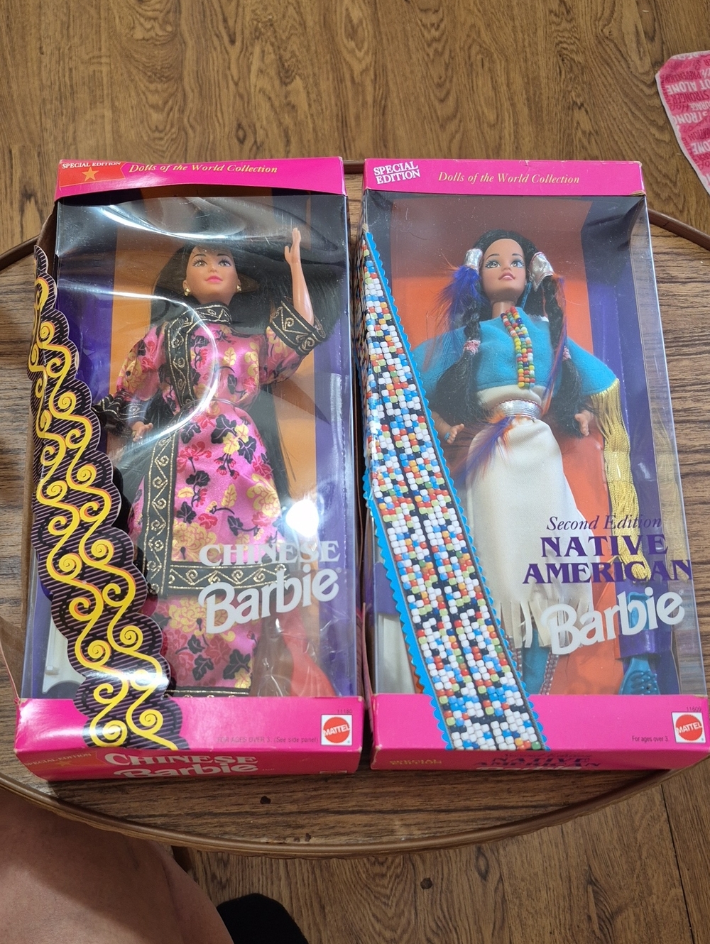 New In Box Mattel Barbie Dolls Lot - Pink & Blue Traditional Outfits